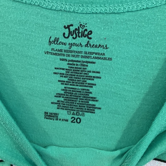 EUC! Girls size 20, Justice Christmas sleepwear pajama set with puppies, dogs! - Picture 3 of 6